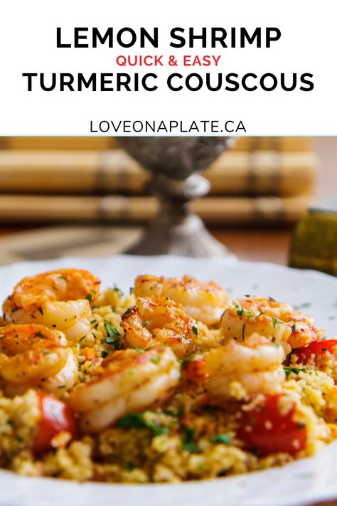 Lemon Shrimp Couscous, Turmeric Couscous Recipes, Shrimp And Couscous Recipes, Shrimp Couscous Recipes, Prawn Couscous, Shrimp With Couscous Recipe, Couscous Shrimp, Couscous With Shrimp, Sweet Couscous