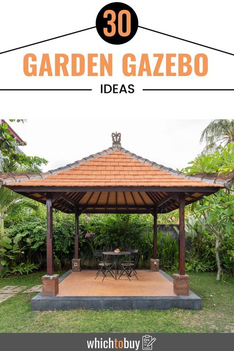 Farmhouse Gazebo Ideas, Gazebo In Garden, Simple Gazebo Ideas Backyard, Small Gazebo Ideas, Modern Gazebo Design Outdoor, Small Gazebo Ideas Backyards, Gazebo Design Outdoor, Gazebo Roof Ideas, Outdoor Gazebo Ideas Backyards