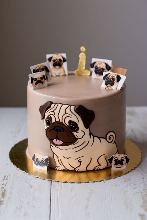 Top Pug Birthday Cakes That Will Make You Smile Dog Design Birthday Cake, Pug Birthday Cake, Pug Cake, Pug Birthday, Dog Birthday Cake, Dog Cakes, Cute And Cuddly, Birthday Cake Ideas, Dog Birthday