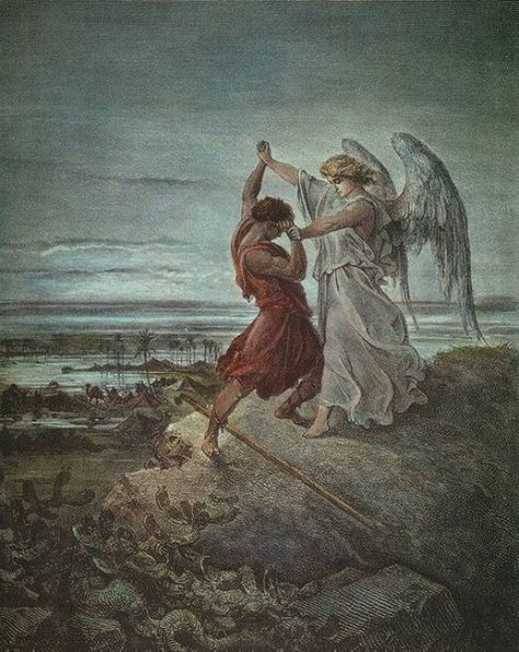 "Jacob Wrestling with the Angel" - by Gustave Dore (1855) Gustave Dore, Funny Pictures With Captions, Memes Humor, Funny Relationship, Art Memes, The Angel, Funny Love, Laughing So Hard, Friends Funny