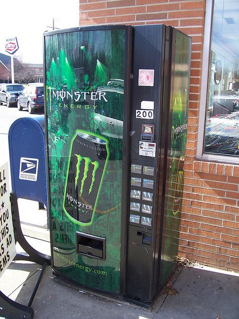 Monster Energy Drink Vending Machine by The Upstairs Room, via Flickr 10 Monster Energy Drink Flavors, Drink Vending Machine, Drink Flavors, Monster Energy Drinks, Monster Crafts, Midwest Emo, Monster Energy Drink, Love Monster, 2000s Nostalgia