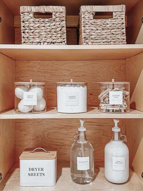 Laundry Detergent Storage, Laundry Quotes, Laundry Room Decor Ideas, Detergent Storage, Laundry Room Hacks, Laundry Shelves, Home Organizers, Laundry Room Wallpaper, Laundry Room Closet