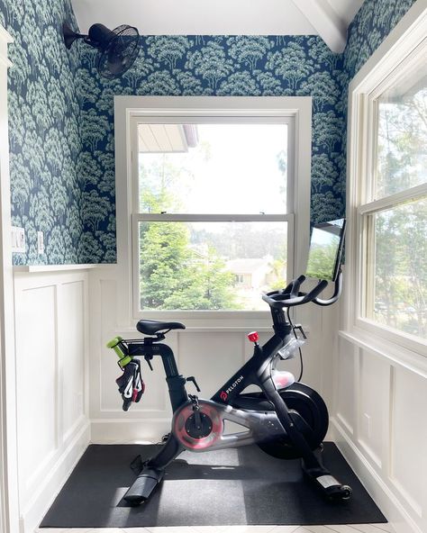 Home gym space with Peloton Peloton In Bedroom, Peloton Aesthetic, Peloton Room Ideas, Peloton Room, Gym Space, Peaceful Home, Prayer Board, Kitchen Fittings, 2024 Vision