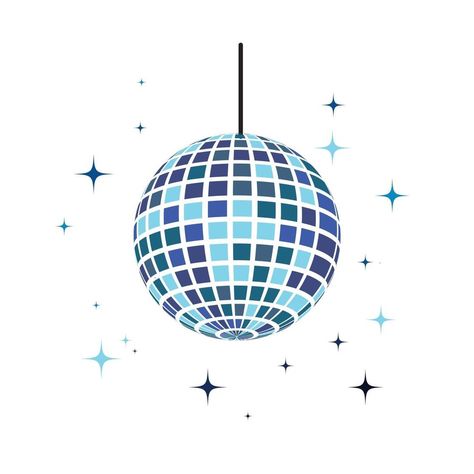 Disco Ball Icon, Disco Aesthetic, Church Newsletter, Ball Aesthetic, Ball Drawing, Door Inspiration, Paint And Sip, Retro Futuristic, Vector Illustration Design