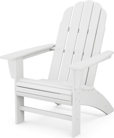 Amazon.com : POLYWOOD AD600 Vineyard Curveback Adirondack Chair, White : Patio, Lawn & Garden Folding Adirondack Chairs, Replacement Cushions, Rooms To Go, Adirondack Chairs, Fire Pit Table, Beautiful Ocean, Plastic Containers, The Wave, Adirondack Chair