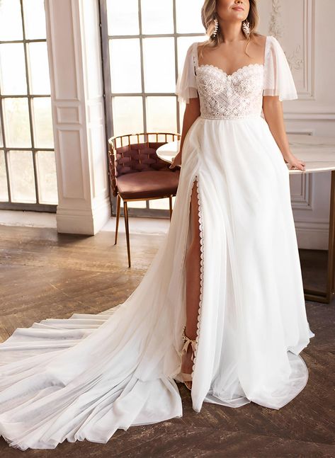 Illusion wedding gown