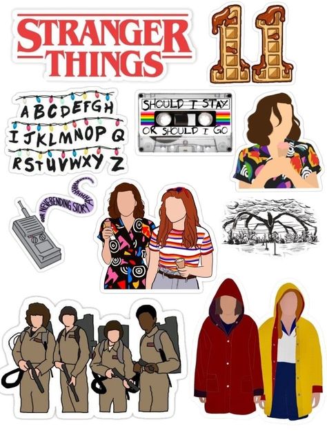 Stranger Things Stickers Season 4, Stickers Aesthetic Stranger Things, Stikers Stranger Things, Stranger Things Stickers Printable, Stranger Things Printables, Stikers Aesthetic Vintage, Stranger Things Dibujo, Stranger Things Clipart, Stranger Things Dibujos