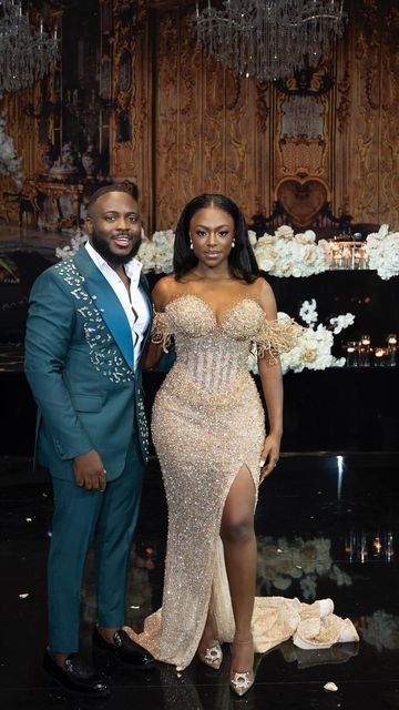 Nigerian Bride Reception Dress, Reception Party Dress Brides, Gold Wedding Reception Dress, Nigerian Reception Dress For Brides, Gold Reception Dress, Second Dress For Bride Reception, Lobola Dress, Wedding Reception Dress For Bride, Reception Gown For Bride