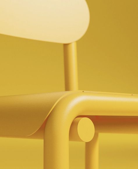 Minimalistic yellow chair is a simple experiment in the bending and twisting of metallic tubes - Yanko Design Minimal Chair, Yellow Furniture, Minimalist Chair, Yellow Chair, Furniture Details Design, Metal Bending, Pure Design, Work Chair, Dining Room Inspiration