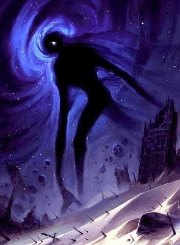 Eldritch Fantasy Art, Cosmic Creature Concept Art, Alien King Concept Art, Void Humanoid Art, Alien Horror Concept Art, Black Hole Creature, Eldrich Gods, Void Monster Art, Dnd Primordial