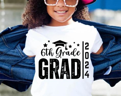 5th Grade Graduation Shirts, 5th Grade Graduation Pictures, Middle School Open House, 5th Grade Graduation Ideas, Graduation Board, 5th Grade Graduation, 11 Birthday, Graduation Svg, Graduation Shirt