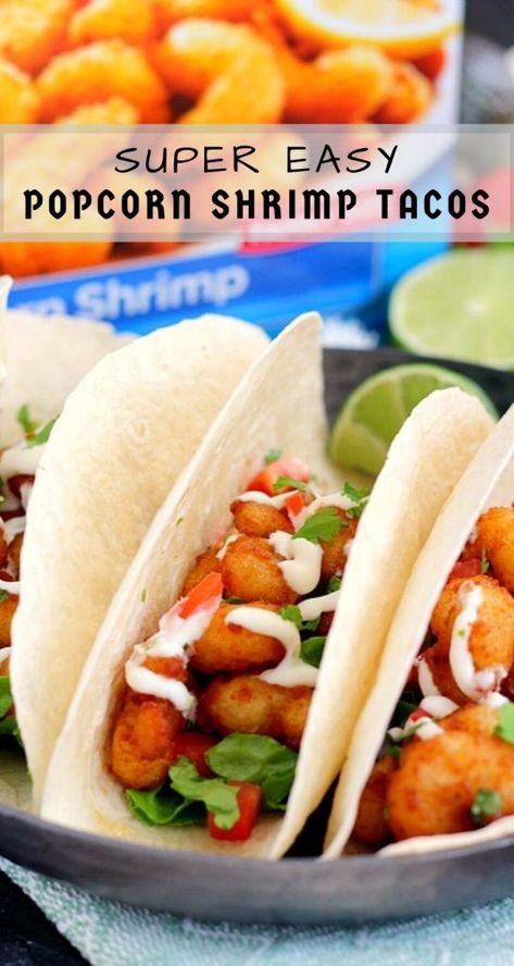 Popcorn Shrimp Tacos, Popcorn Shrimp Recipe, Lime Popcorn, Easy Popcorn, Popcorn Shrimp, Cilantro Lime Sauce, Lime Cream, Grilled Shrimp Recipes, Lime Sauce