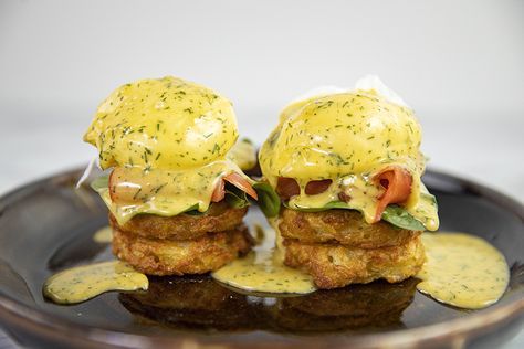 Dill Hollandaise Sauce, Hashbrown Eggs Benedict, Egg Bake With Hollandaise Sauce, Eggs Benedict On Hashbrowns, Homemade Eggs Benedict Hollandaise Sauce, Eggs Benedict Quiche With Hollandaise Sauce, Omelette With Hollandaise Sauce, Brunch Egg Dishes, Holindaise Sauce Recipe Egg Benedict