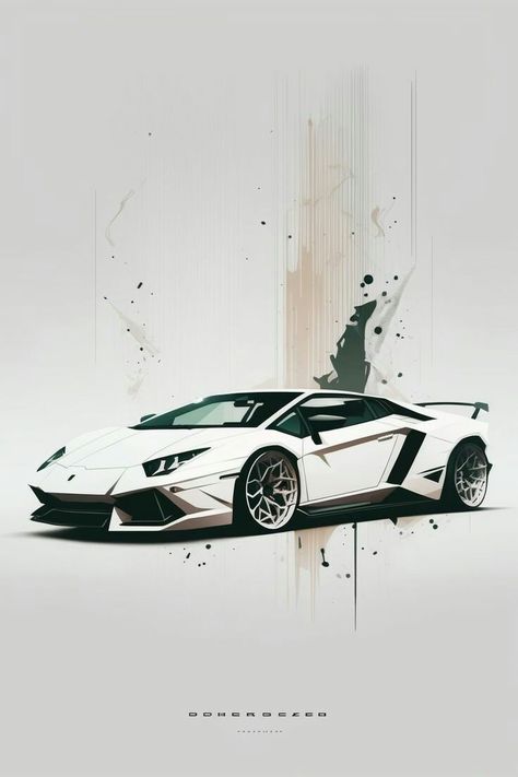 Car Artwork Lamborghini, White Car Background, Lamborghini Art, Iphone Wallpaper Bright, White Lamborghini, Minimalist Poster Design, Shigeru Miyamoto, Automotive Illustration, Beauty Of Simplicity