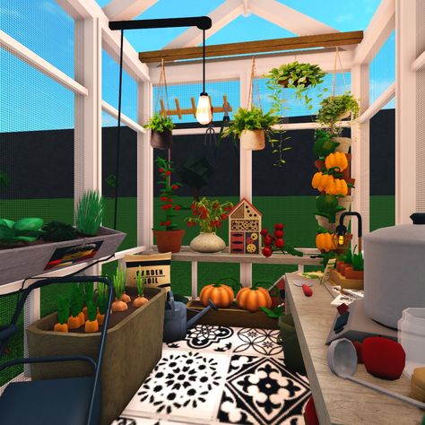 Bloxburg Market Stall, Bloxburg Fall House Ideas 1 Floor, Library Ideas Bloxburg, Bloxburg Gardening Ideas, Bloxburg Vegetable Garden, Bloxburg Corn Maze Layout, Bloxburg Chicken Coop, Greenhouse Ideas Bloxburg, Greenhouse Bloxburg Ideas