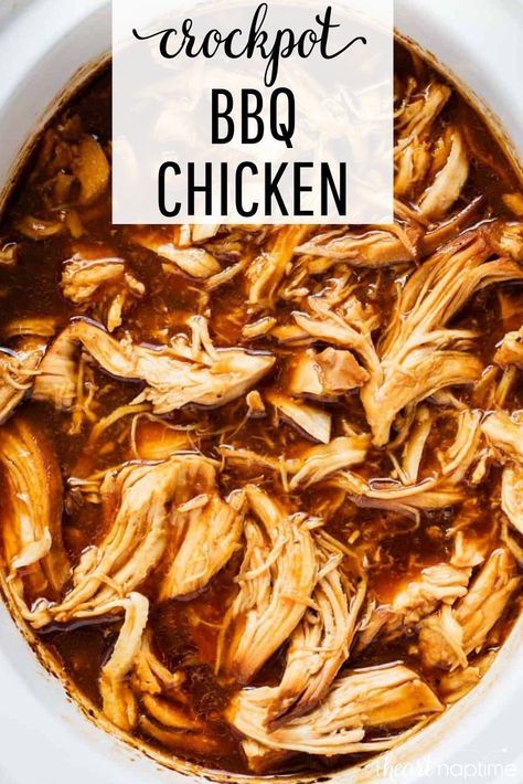 Shredded Barbeque Chicken Crockpot, Crockpot Barbeque Chicken, Tacos Pizza, Crockpot Bbq Chicken, Shredded Chicken Crockpot, Shredded Bbq Chicken, Slow Cooker Bbq Chicken, Barbeque Chicken, Bbq Chicken Crockpot