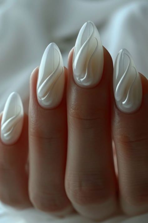 White Wedding Nails, Elegant White Wedding, Bridal Nails Designs, Nails Trend, Stunning Nail Designs, May Nails, Hippie Nails, Cute Simple Nails, Nail Art Trends