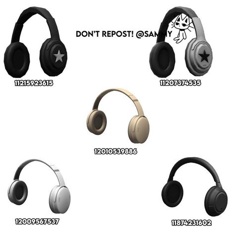 Black Roblox Accessories Codes, Headphone Codes For Bloxburg, Headphone Codes Berry Ave, Berry Avenue Codes Headphones, Brookhaven Outfit Codes Accessories, Roblox Headphones Code, Bloxburg Headphones Codes, Taylor Swift Codes Berry Ave, Berry Avenue Outfit Codes Y2k Emo