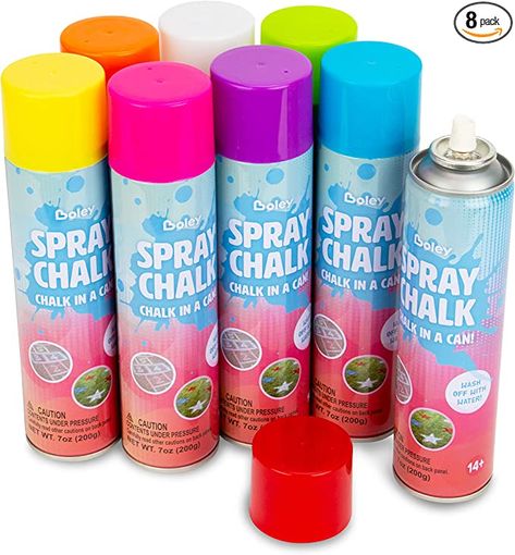 Amazon.com: Boley Spray Chalk Paint - 8 Pk Washable Sidewalk Chalk Spray Paint Cans for Kids Ages 8 and Up : Toys & Games Spray Chalk Paint, Spray Chalk, Chalk Spray Paint, Sidewalk Paint, Chameleon Color, Spray Paint Cans, Neon Painting, Color Spray, Sidewalk Chalk