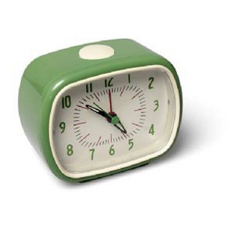 Green retro alarm for a T25. light and a bit plastic on close inspection, but looks the part. Alarm Clock Design, Retro Alarm Clock, Widget Icon, Wooden Clock, Quirky Gifts, Clock Design, Stylish Gifts, Retro Stil, Style Retro