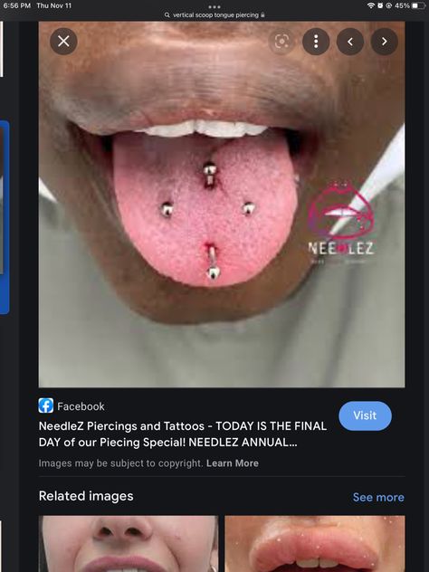 Scoop Piercing Tongue, Different Tongue Piercings, Scoop Piercing, Scoop Tongue Piercing, Piercing Tongue, Tongue Piercings, Tongue Piercing, Piercing Jewelry, Piercings