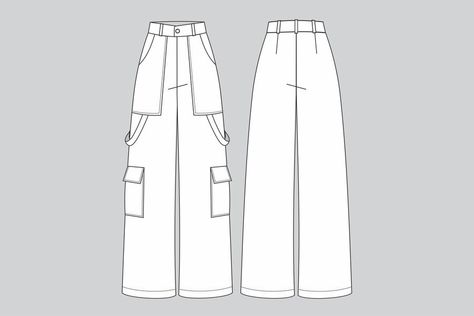 Premium Vector | A sketch of a pair of pants with a belt and the pockets on the front Sewing Journal, Jeans Drawing, Pants Drawing, Clothing Templates, Dress Design Sketches, Flower Background Wallpaper, Stationery Templates, Business Card Maker, Flyer Maker