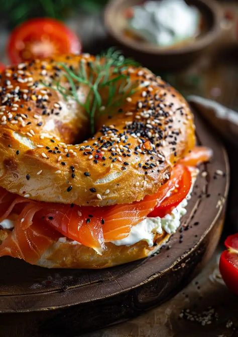 This Smoked Salmon Bagel recipe is both delicious and easy to make. It's perfect for a quick and satisfying breakfast or brunch. Breakfast Smoked Salmon, Breakfast With Salmon, Smoked Salmon Bagel Recipe, Surfer Food, Salmon Meal Ideas, Weekend Lunch Ideas, Salmon Recipes Easy, Breakfast Salmon, Bagel Lox