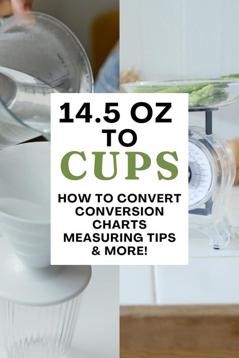 How many cups are 14 oz? How do you convert 14.5 oz to cups? Read our guide to learn how to make these easy conversions or use our ready-made conversion charts. We'll also discuss the best measuring practices using dry and liquid measuring cups, as well as dry ounces to cups conversions for common baking ingredients! via @savorandsavvy Ounces To Cups Conversion, Oz To Cups Conversion, Ounces To Cups, Nestle Quik, Recipe Conversions, Baking Conversions, Conversion Factors, Dry Measuring Cups, Dry Bread