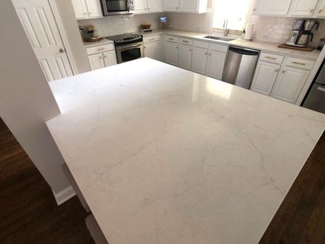 Calacatta Monaco Quartz, Quartz Calacatta, Quartz Kitchen, Countertop Materials, Modern Farmhouse Kitchens, Home Upgrades, Kitchen Makeover, Quartz Countertops, Charlotte Nc