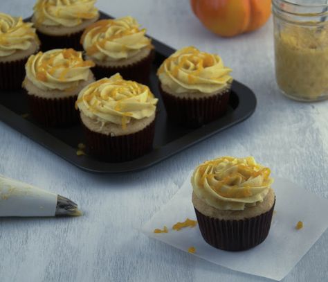 Apple Cider Cupcakes with Persimmon Swiss Meringue Buttercream Apple Cider Cupcakes, Fuyu Persimmon, Fruity Cupcakes, Baking Challenge, Persimmon Recipes, Cupcakes Filled, Pineapple And Coconut, Filled Cupcakes, Meringue Buttercream