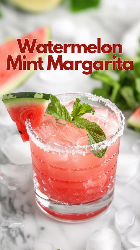 Enjoy the summer refreshment with our Watermelon Mint Margarita recipe, blending juicy watermelon and fresh mint. It's your drink for hot days. via @mybartender Watermelon Mint Margarita, Mint Margarita Recipe, Mint Drinks, Mint Margarita, Mint Drink, Flavored Margaritas, Mint Cocktails, Easy Summer Cocktails, Watermelon Mojito