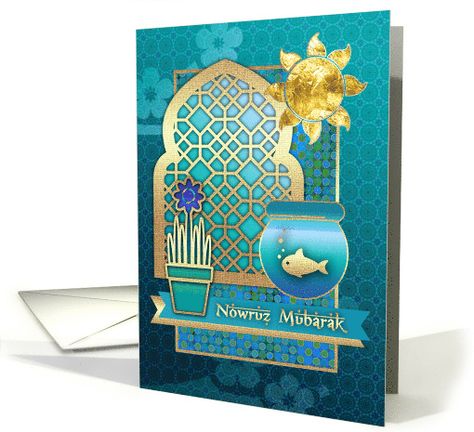 Nowruz Mubarak. Send your Nowruz wishes and love to friends and family with these colorful and festive Persian New Year Cards with personalized inside greeting. at greetingcarduniverse.com Nowruz Mubarak, Nowruz Card, Happy Nowruz, Iranian New Year, Persian New Year, Muslim Holidays, New Year Cards, Father's Day Greetings, New Year Postcard