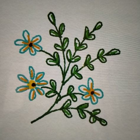 Floral design Lazy Daisy Stitch, Stitch Design, Hand Embroidery, Machine Embroidery, Embroidery Designs, Daisy, Floral Design, Embroidery, Floral