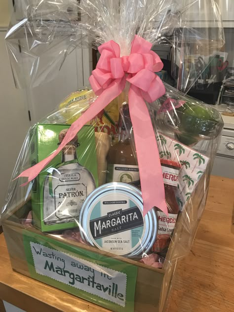 Paloma Gift Basket, Patron Gift Basket Ideas, Margarita Raffle Basket Ideas, Mexican Raffle Basket Ideas, Margarita Auction Basket Ideas, Margarita Basket Ideas For Raffle, Margarita Kit Gift Diy, Margarita Basket Ideas Gift, Margarita Gift Ideas