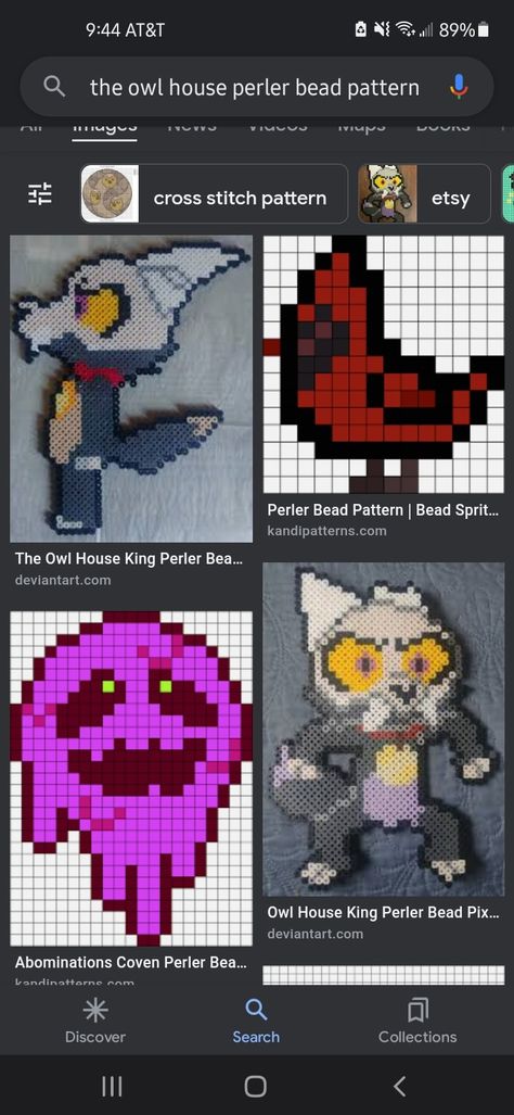 Perler Bead Patterns Perler Bead Owl House, Owl House Bead Art, Perler Bead Patterns Large, Owl House Perler Beads, The Owl House Perler Beads, House Perler Beads, Owl House Coven, Ironing Beads Ideas, Ironing Beads