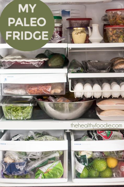 My Paleo Fridge | thehealthyfoodie.com Paleo Pantry, Starting Paleo Diet, Paleo Friendly Desserts, My Essentials, Paleo Diet Plan, Paleo On The Go, Paleo Recipes Dessert, Paleo Life, Paleo Food