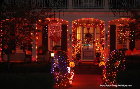 Halloween Porch Lights, Halloween Decorations Uk, Diy Halloween Home Decor, Halloween Lighting Outdoor, Halloween Lights Decorations, Halloween Tattoo, Halloween Porch Decorations, Halloween Front Porch, Decor Shabby Chic