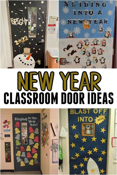 the dawn of a new year brings a world of possibilities and fresh beginnings with these New Year Classroom Door Decorations. New Years Eve Classroom Door, New Years Preschool Door Ideas, Classroom Door Ideas For January, New Year Door Ideas For Classroom, New Year School Door Decoration, January Class Door Ideas, 2024 Classroom Door, New Years Teacher Door, January Teacher Door