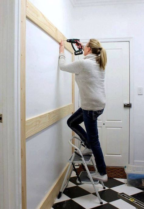 Move over shiplap, board and batten is here to stay. Shiplap Board And Batten, Batten Walls, Batten Board, Board And Batten Wall, Wine Bottle Diy Crafts, Diy Decorating, Board And Batten, Diy Home Decor Projects, Diy Home Improvement