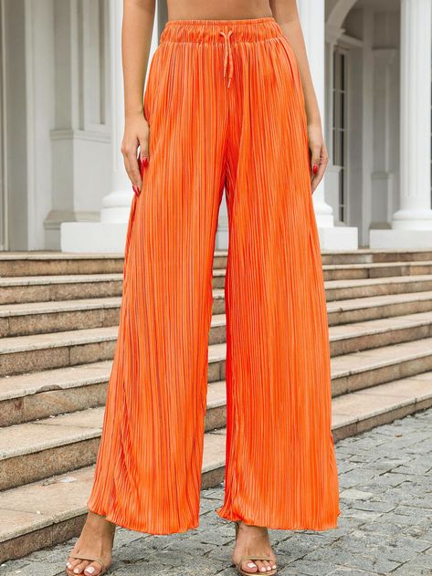 Orange linen pants