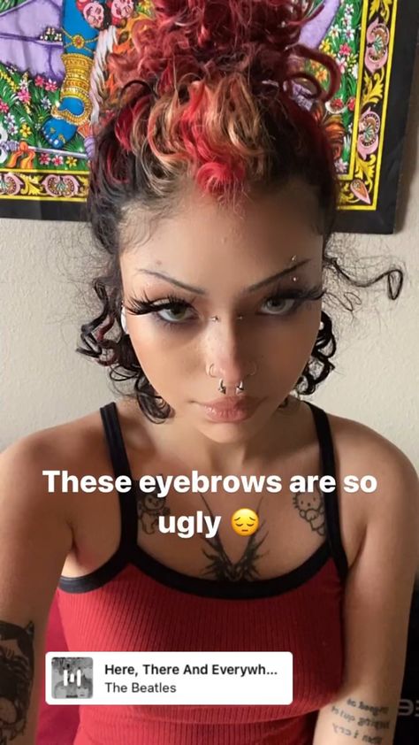 Half Dyed Eyebrows, Blake Homie, Dyed Eyebrows, Pretty Hate Machine, Dye Eyebrows, Dyed Curly Hair, Piercing Inspo, Rabbit Tattoos, Hair Pack