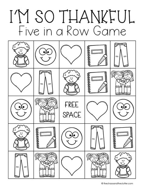 5 in a Row Thankfulness Game for Kids Grateful Party Ideas, Gratitude Lesson Plans For Preschool, Gratitude Bingo For Kids, Thankful Leper Craft, Gratitude Preschool Activities, Thankful Games For Kids, Grateful Activities For Kids, Thankfulness Game, Grateful Activities