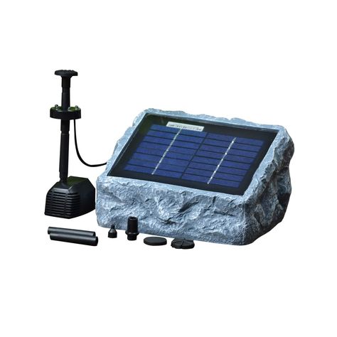 Solar Stone Water Pump Two (2) Watt with LED Light Fountain Kit Diy Solar Fountain, Pond Accessories, Solar Water Pump, Solar Fountain, Light Garden, Fountain Pump, Solar Water, Submersible Pump, Garden Pond