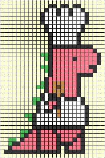 Alpha pattern #124870 | BraceletBook Perler Bead Bookmarks Pattern Pixel Art, Cute Pixel Drawing, Dinosaur Crochet Grid, Dinosaur Perler Bead Pattern, Tapestry Crochet Dinosaur Pattern, Dino Pixel Art, Pixel Art Dinosaur, Dino Alpha Pattern, Alpha Patterns Crochet Dinosaur