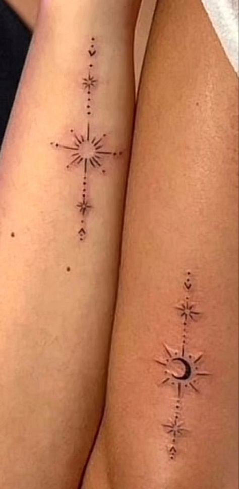 Maching Tattoos, Sisters Tattoo, Small Girly Tattoos, Bestie Tattoo, Matching Sister Tattoos, Matching Tattoo, Classy Tattoos, Girly Tattoos, Family Tattoos