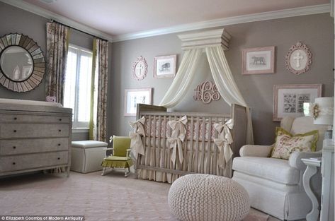 Shiplap Nursery, Perfect Grey Paint, Feminine Nursery, Designer Nursery, Green Baby Room, Eclectic Nursery, Kids Cot, Bedroom Paint Colors Master, Neutral Crib