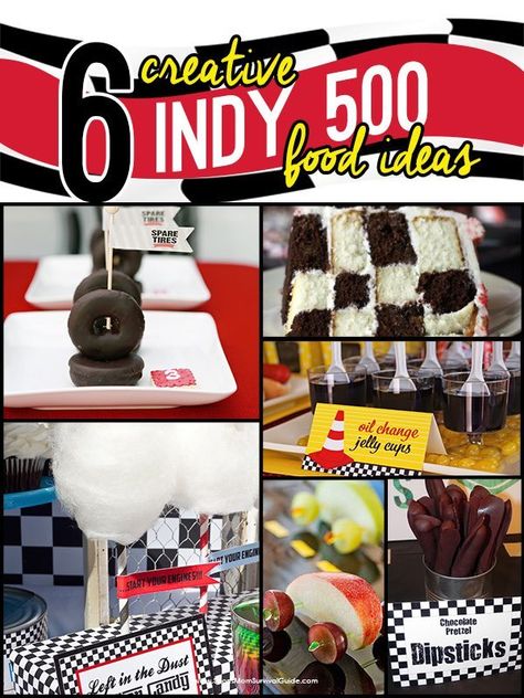 Nascar Party Food, Indy 500 Party, Nascar Party, Car Food, Race Car Birthday Party, Race Party, Race Car Party, Themed Drinks, Themed Desserts