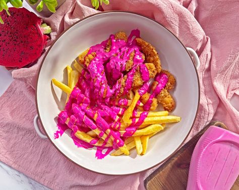 Pink Food Ideas Meals, Pink Salsa, Pink Sauce Recipe, Tiktok Food, Pink Appetizers, Pink Sauce, Cooking App, Protein Packed Meals, Vegan Cafe