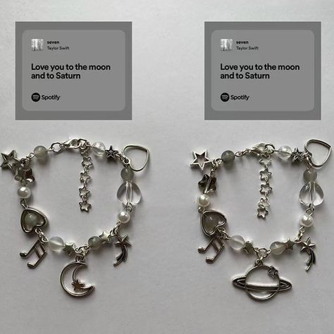 Love you to the moon and to Saturn matching bracelet Moon And To Saturn, Beads Bracelet Design, Bracelet Design, Matching Jewelry, Matching Bracelet, Body Chain Jewelry, Matching Bracelets, Beads Bracelet, Metal Style