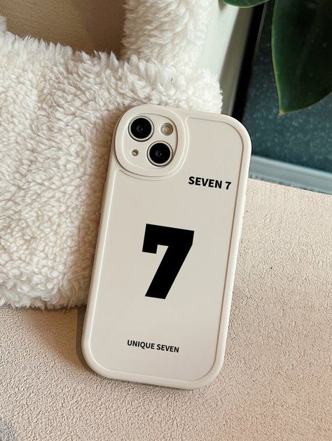 Letter Graphic Phone Case | SHEIN USA Nike Phone Cases, Phone Case Pattern, Artsy Phone Cases, Phone Case Diy Paint, Apple Watch Fashion, Giveaway Gifts, White Phone Case, 7 Seven, Branded Phone Cases